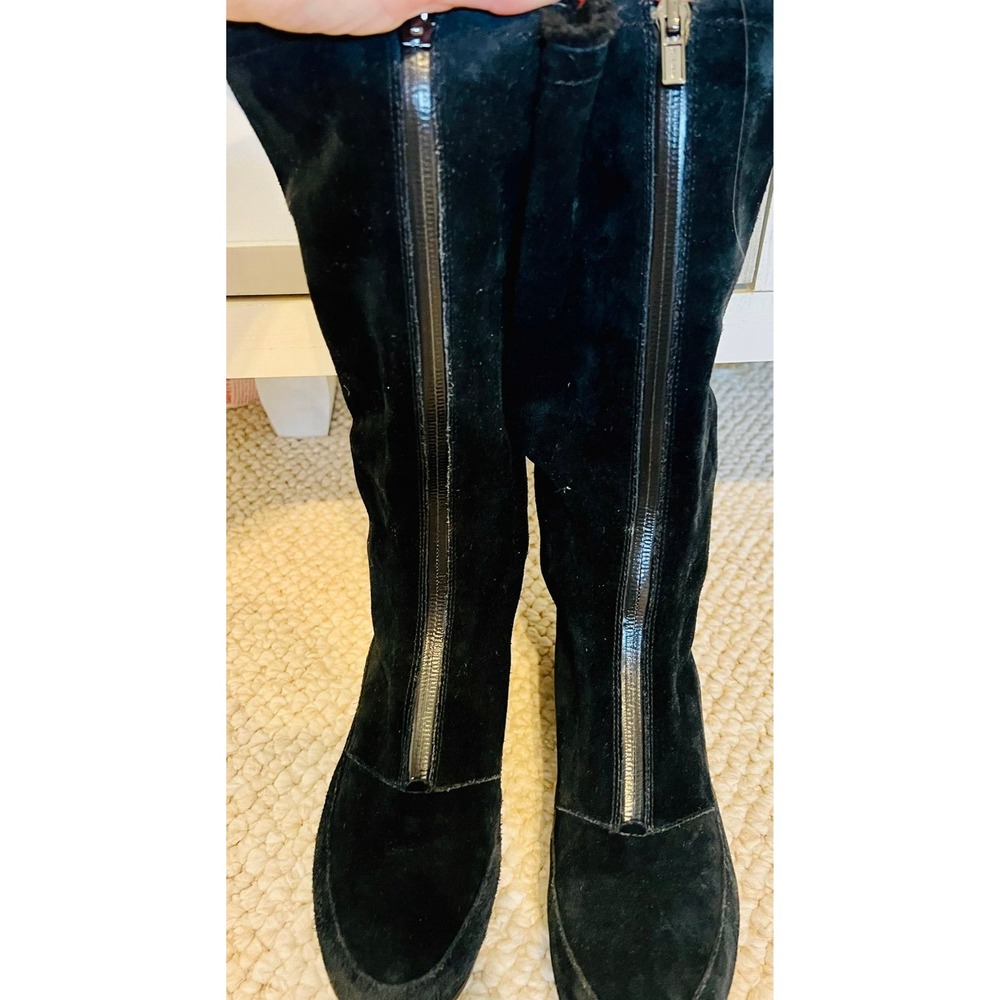 Womens Cole Haan black leather waterproof boots size‎ 5